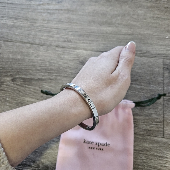 Kate Spade Silver Hinged Bangle - Picture 5 of 11